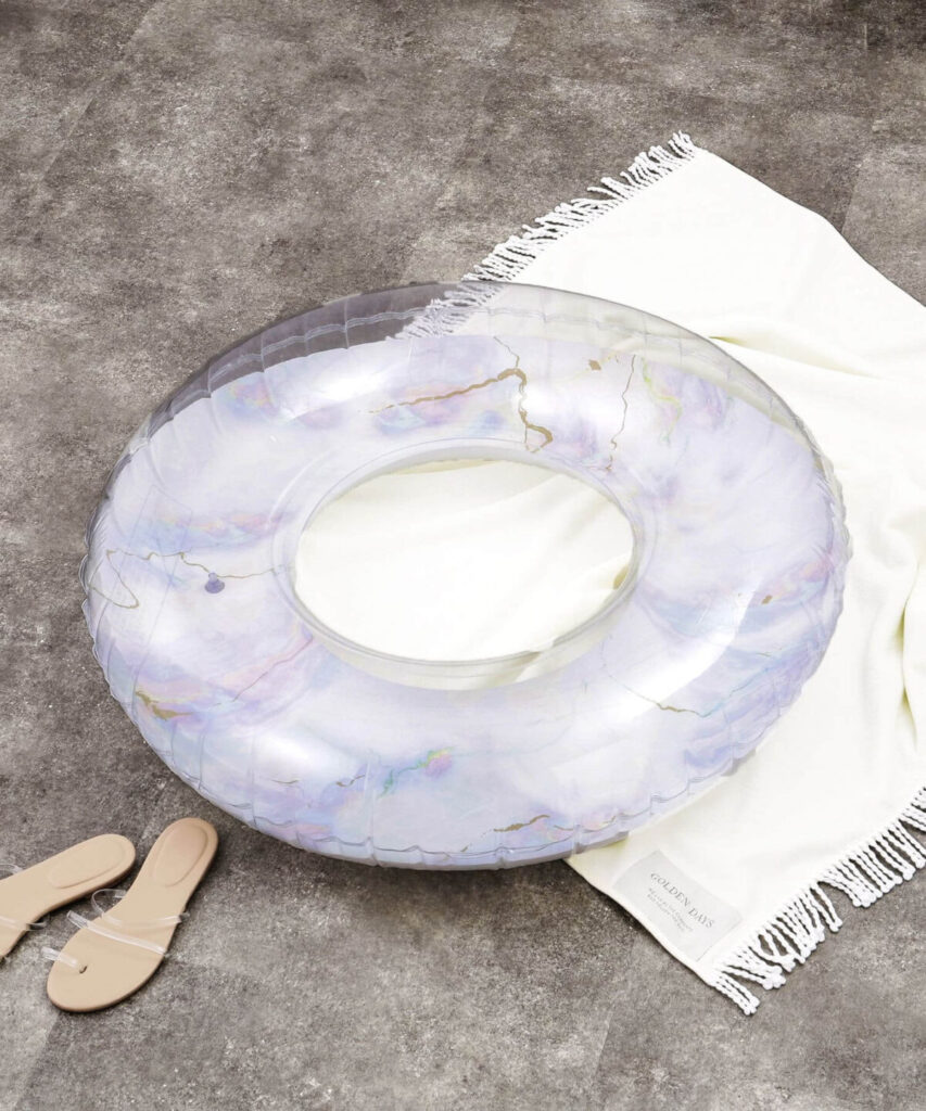 【夏を楽しもう】マーブル柄浮き輪（ブルー）商品画像