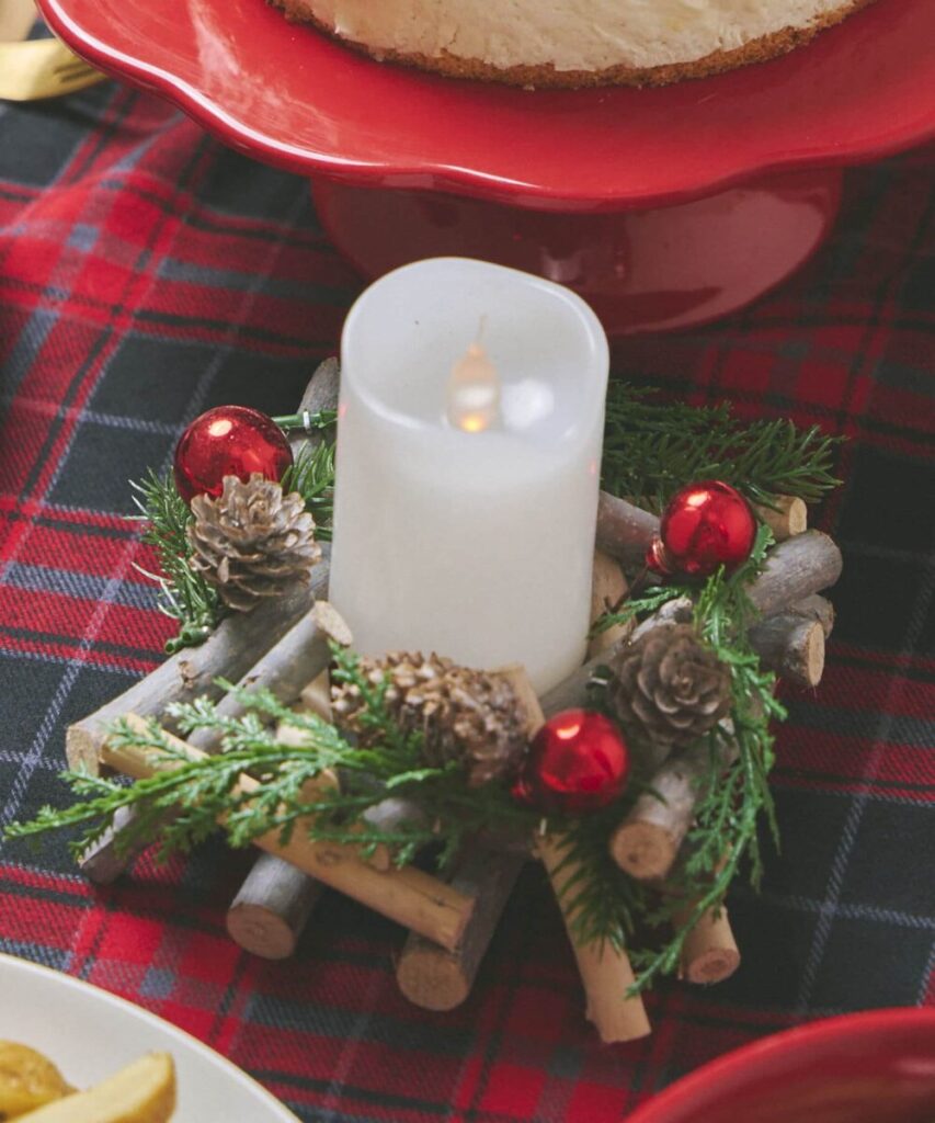 【RED CHRISTMAS TABLE】LEDライト付きキャンドルホルダー 商品画像