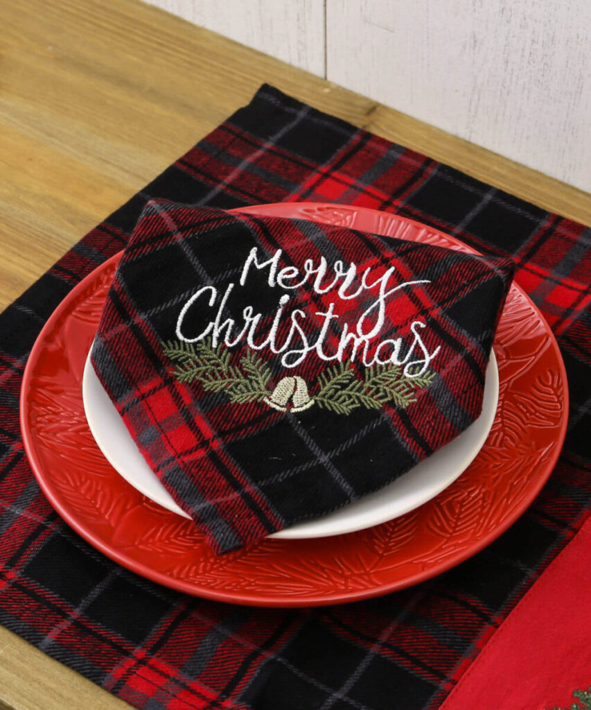 【RED CHRISTMAS TABLE】チェック柄ナプキン（レッド）商品画像