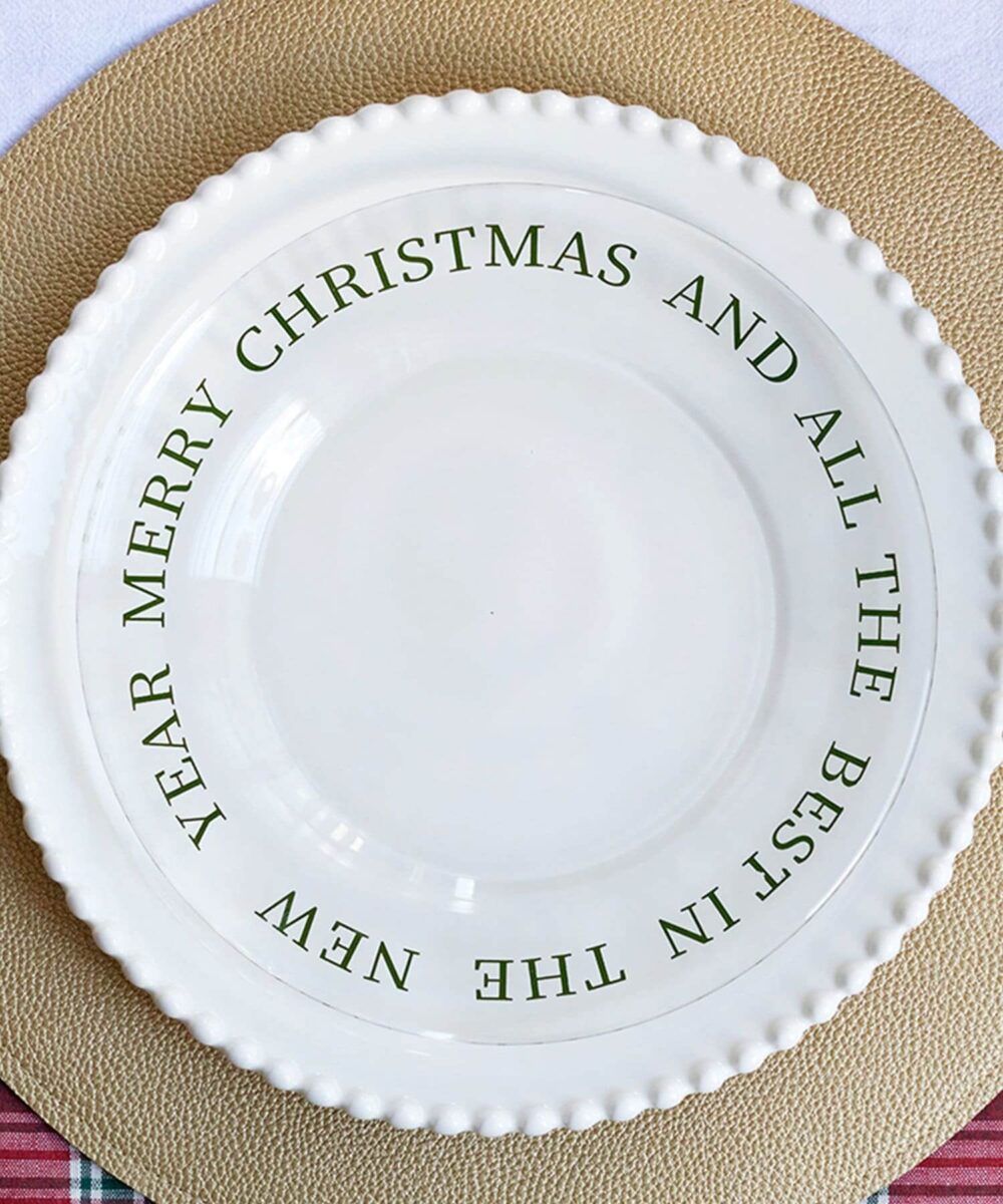 【クリスマスの食卓】レタリングガラスプレート：20.5cm 商品画像