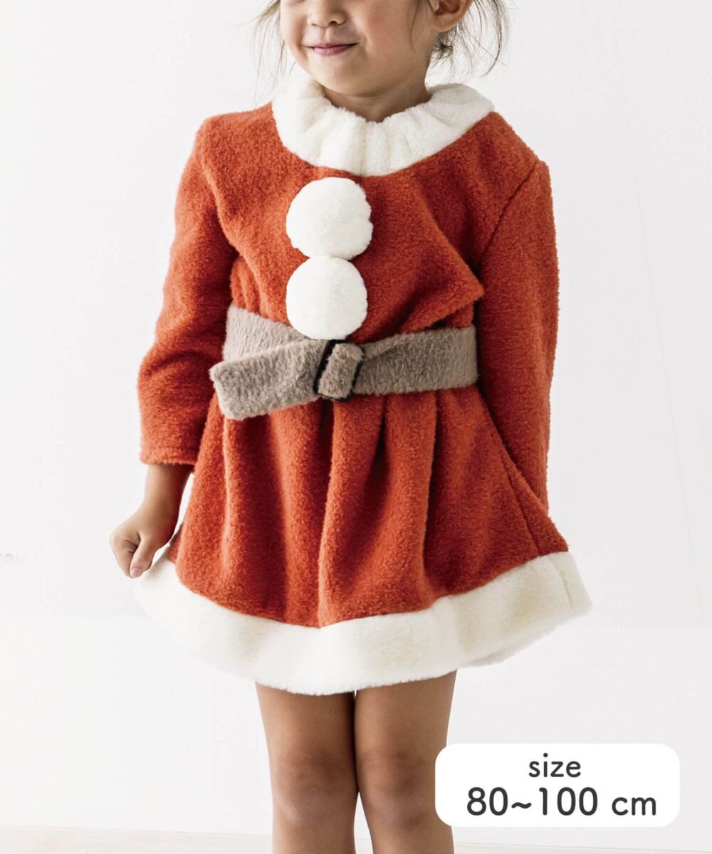 【KIDSクリスマス】サンタワンピ：80～100cm 商品画像