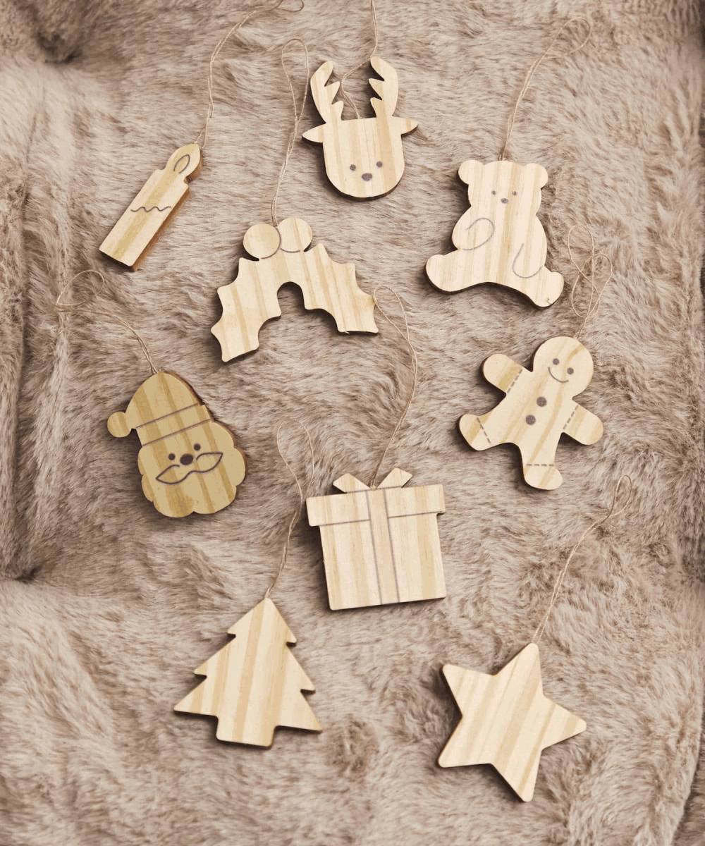 【Natural Christmas】木製オーナメント9個セット 商品画像