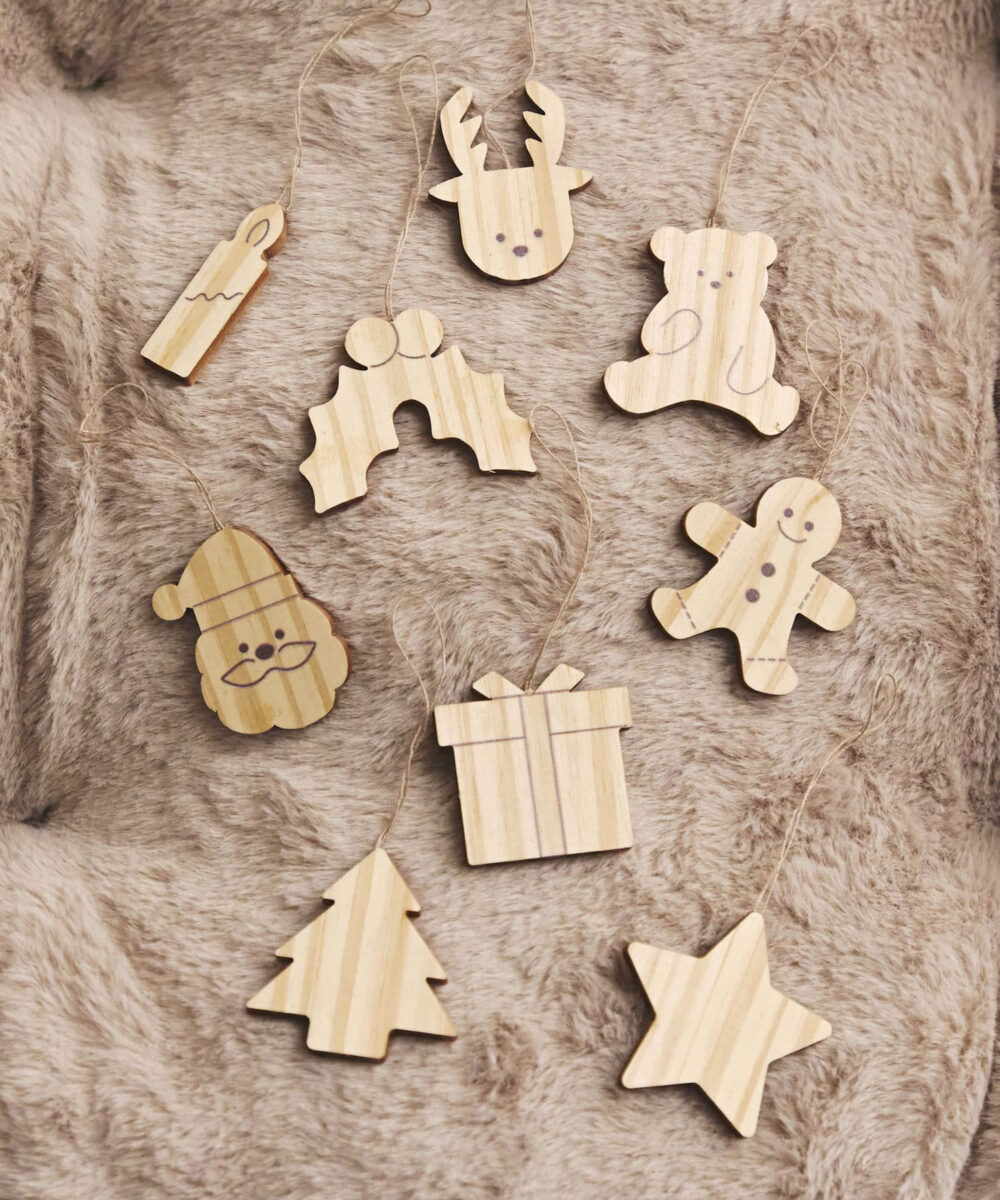【Natural Christmas】木製オーナメント9個セット（モチーフ）商品画像