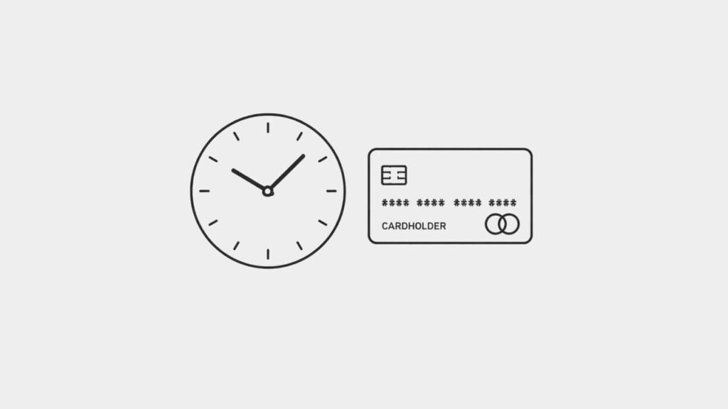 時計とクレジットカードを組み合わせたイラスト